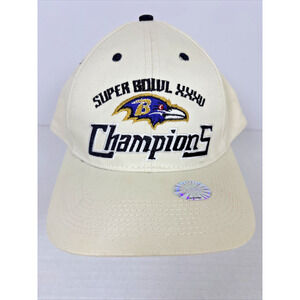 Baltimore Ravens Super Bowl Champions XXXV Hat Cap 2001 Drew Pearson Adjustable